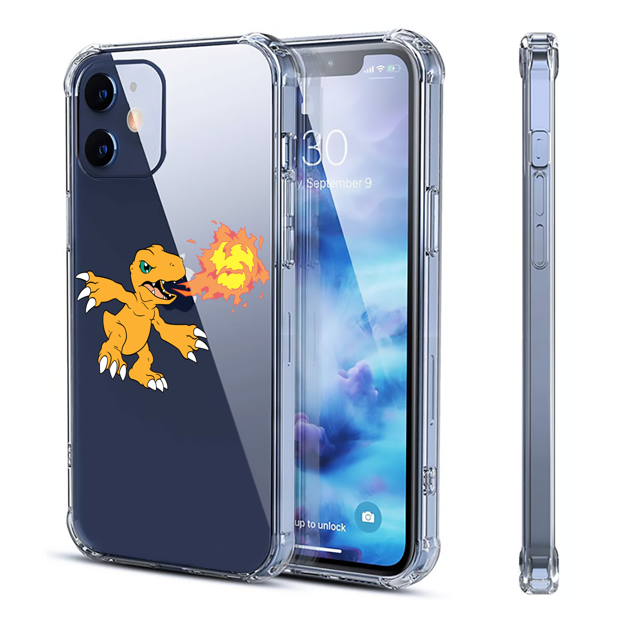 （画像用） Digimon デジタルモンスター/デジモン 【iPhone 12シリーズ対応】透明スマホケース（クリアソフトケース）